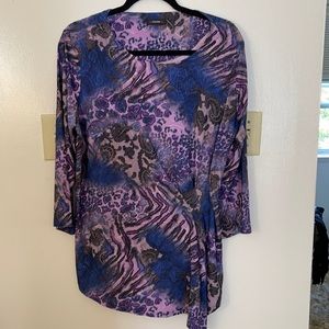 mid length sleeve animal print tunic